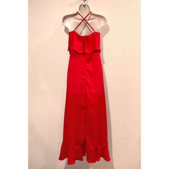 Lulus Magic in Milan Red High-Low Midi Dress - Picture 4 of 8